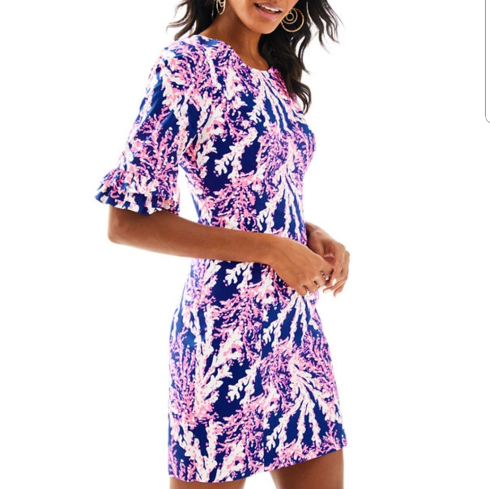 Coral patterned lilly pulitzer mini dress
